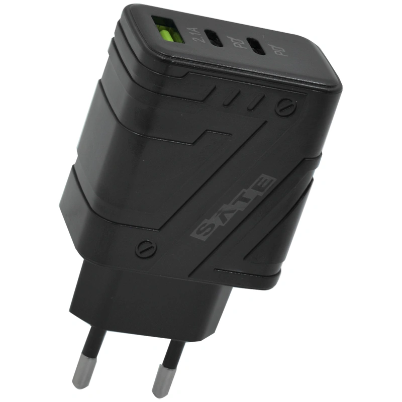 Carregador Tomada Satellite A-CC1201 USB 2 USB-C 12W - Preto