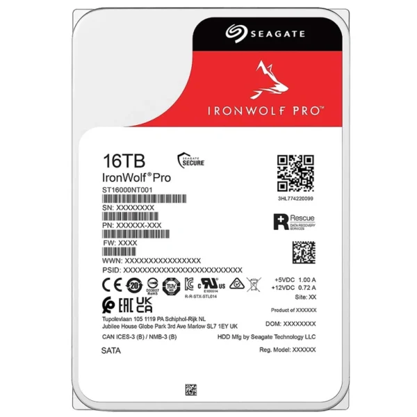 HD Seagate 16TB Iron Wolf Pro 3.5 SATA 3 - 6Gb/s ST16000NT001