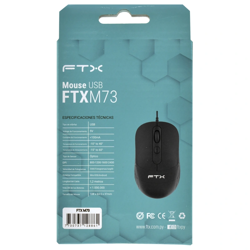 Mouse FTX MW73 Wireless - Preto Cinza USB Receiver 2.4GHz | FTXMW73 - Imagem 3