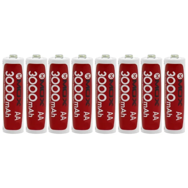 Pilha Recarregável Mox MOB8AA30 3000MAH AA - Kit com 8