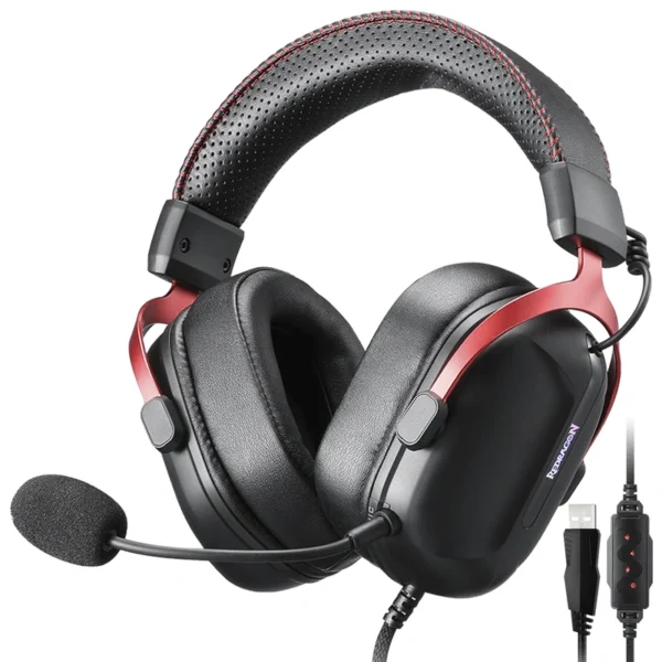 Headset Gamer Redragon H312 Cybill Com Fio - Preto Vermelho USB 510g