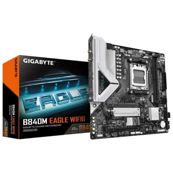 Placa Mãe Gigabyte B840M Eagle Wi-Fi 6 Socket AM5 DDR5 AMD B840 Micro ATX