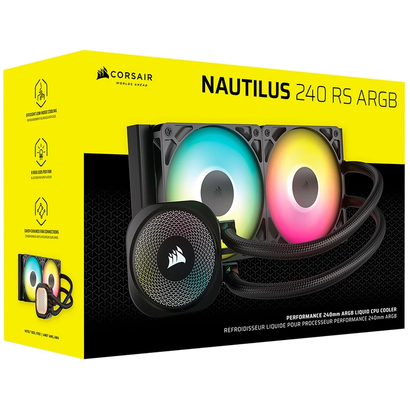 Water Cooler para Processador Corsair Nautilus 240 RS ARGB 240MM - Preto (CW-9060092-WW) - Imagem 4
