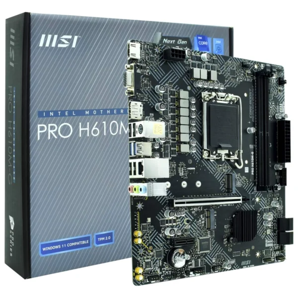 Placa Mãe MSI Pro H610M-G Socket LGA 1700 VGA DDR5 Intel H610 Micro ATX