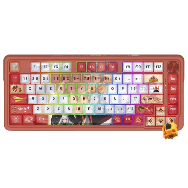 Teclado Gamer Mecânico Redragon K673AK-RGB-PRO Eisa Ucal Pro Wireless RGB Inglês Vermelho