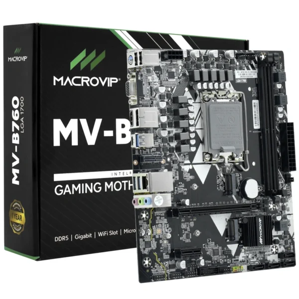 Placa Mãe Macrovip MV-B760 Socket LGA 1700 VGA DDR5 Intel B760 Micro ATX