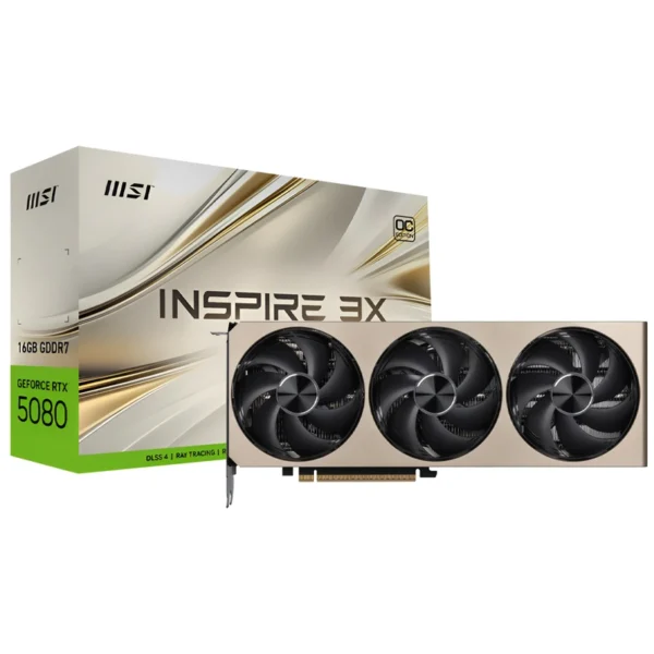 Placa de Vídeo MSI Inspire 3X OC 16GB GeForce RTX5080 GDDR7 - 912-V531-203 | 7680 x 4320