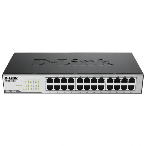 Hub Switch D-Link DES-1024D 24 Portas 10100MBPS | Preto | 24 Portas Fast Ethernet RJ45