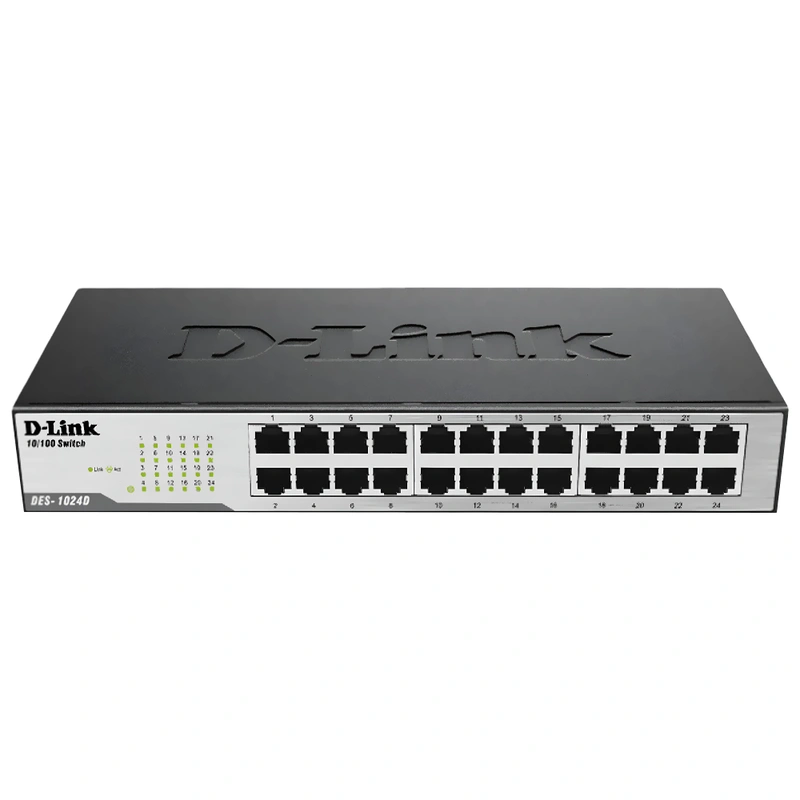 Hub Switch D-Link DES-1024D 24 Portas 10100MBPS | Preto | 24 Portas Fast Ethernet RJ45