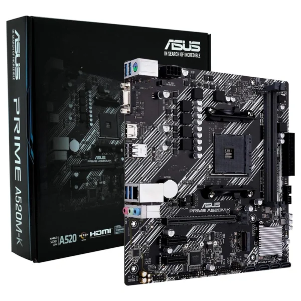 Placa Mãe ASUS Prime A520M-K Socket AM4 VGA DDR4 AMD A520 Micro ATX