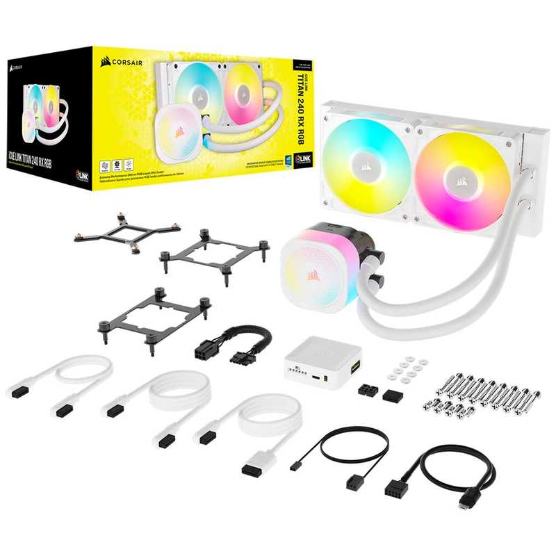 Water Cooler Corsair ICUE Link Titan 240 RX 240MM RGB Branco CW-9061020-WW - Imagem 3
