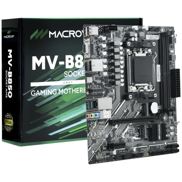 Placa Mãe Macrovip MV-B850 Socket AM5 VGA DDR5 AMD B850 Micro ATX | 4 x SATA 3.0