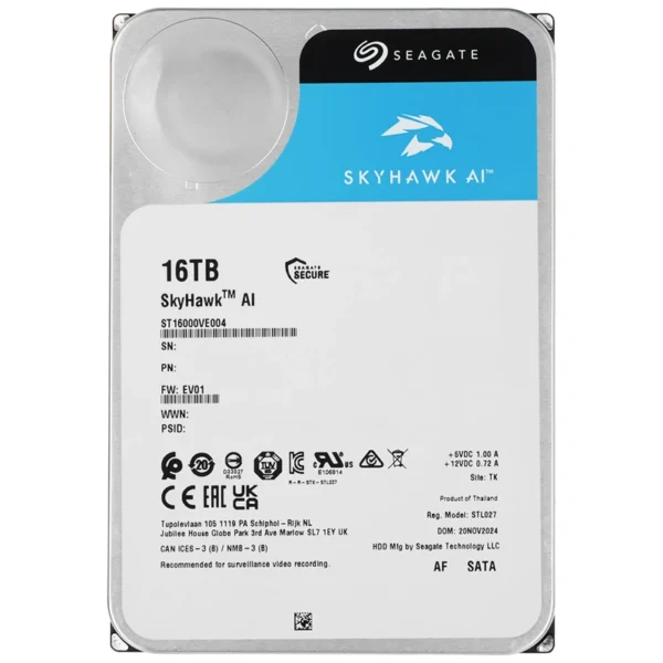 HD Seagate 16TB SkyHawk AI 3.5 SATA 6Gb/s ST16000VE004