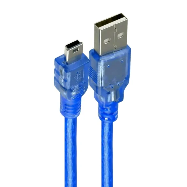 Cabo Adaptador Mini USB para USB Macho V5 - Microfins Mini USB - USB Azul