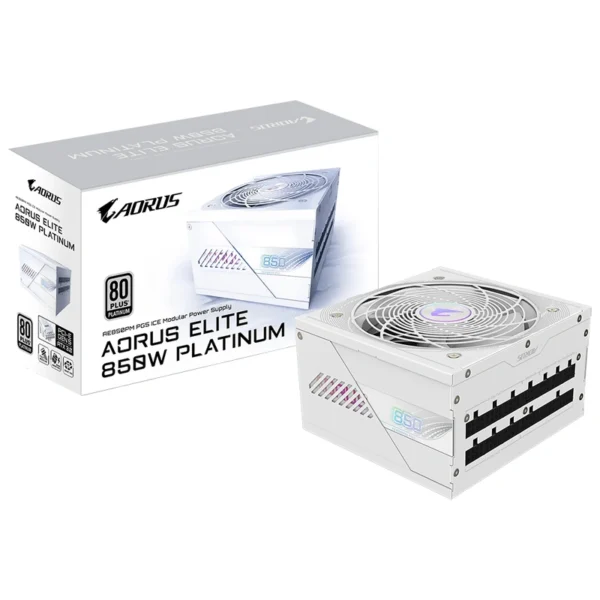 Fonte Gigabyte AORUS Elite GP-AE850PM PG5 Ice 850W ATX 3.1 Modular 80 Plus Platinum Bivolt