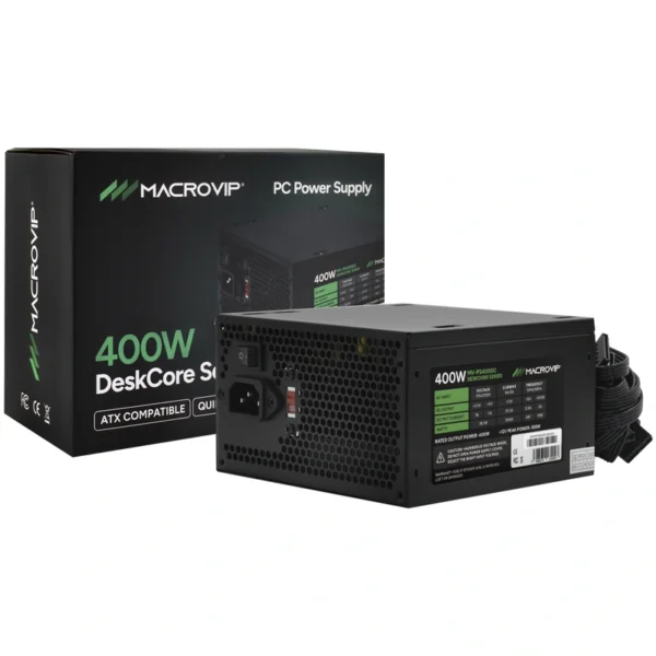 Fonte de Alimentação Macrovip MV-PS400DC Deskcore 400W ATX Não Modular | DeskCore Series