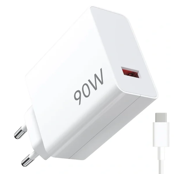 Carregador Tomada Xiaomi MDY-15-EK USB 90W - Branco + Cabo USB USB-C Padrão BR