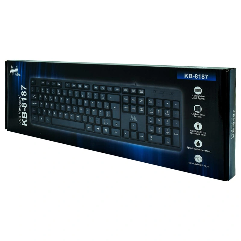 Teclado Mtek KB-8187 USB Português - Preto Com fio Windows, macOS, Android e Linux - Imagem 3