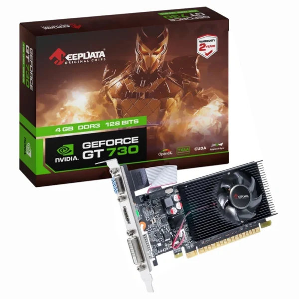 Placa de Vídeo Keepdata 4GB GeForce GT730 DDR3 - LOW PROFILE KDGT730-4GD3128B
