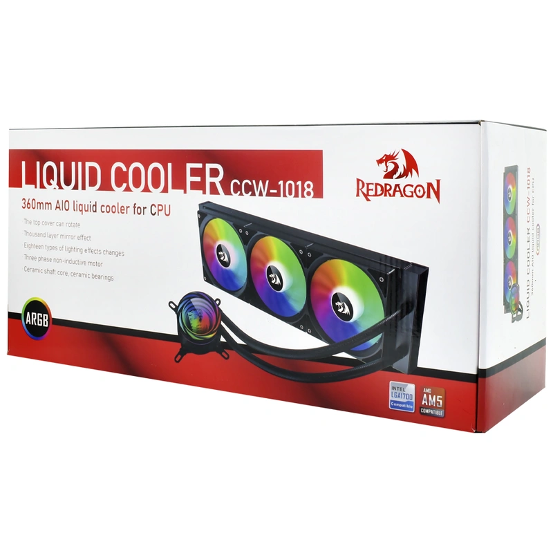 Water Cooler para Processador Redragon CCW-1018 360mm ARGB - Preto | 4-Pin PWM - Imagem 4