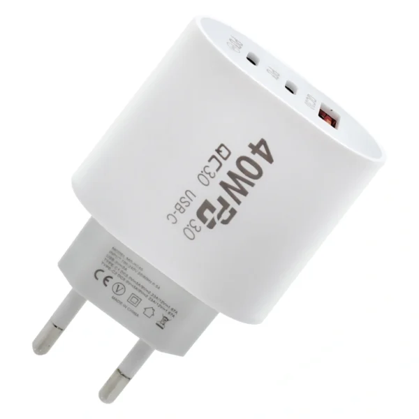 Carregador Tomada Mox MO-HC40 USB USB-C 40W - Branco Padrão BR