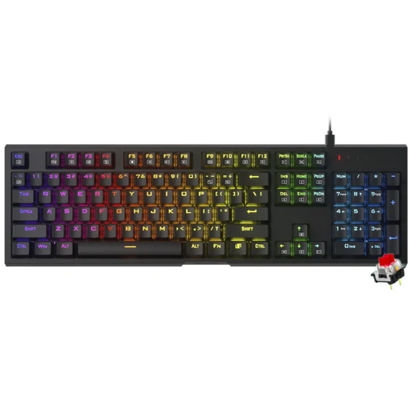 Teclado Gamer Mecânico Redragon K670-RGB Argo USB RGB RED Inglês - Preto