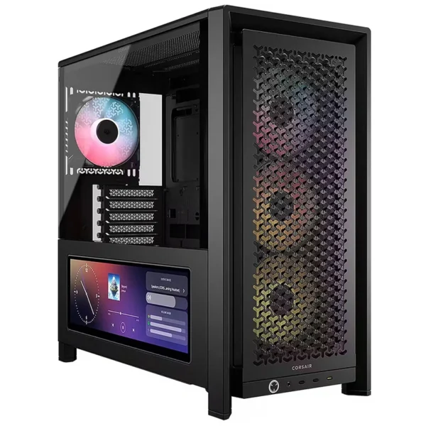 Gabinete Gamer Corsair Frame 4000D LCD RS CC-9011326-WW Mid Tower 4 Cooler ARGB - Preto