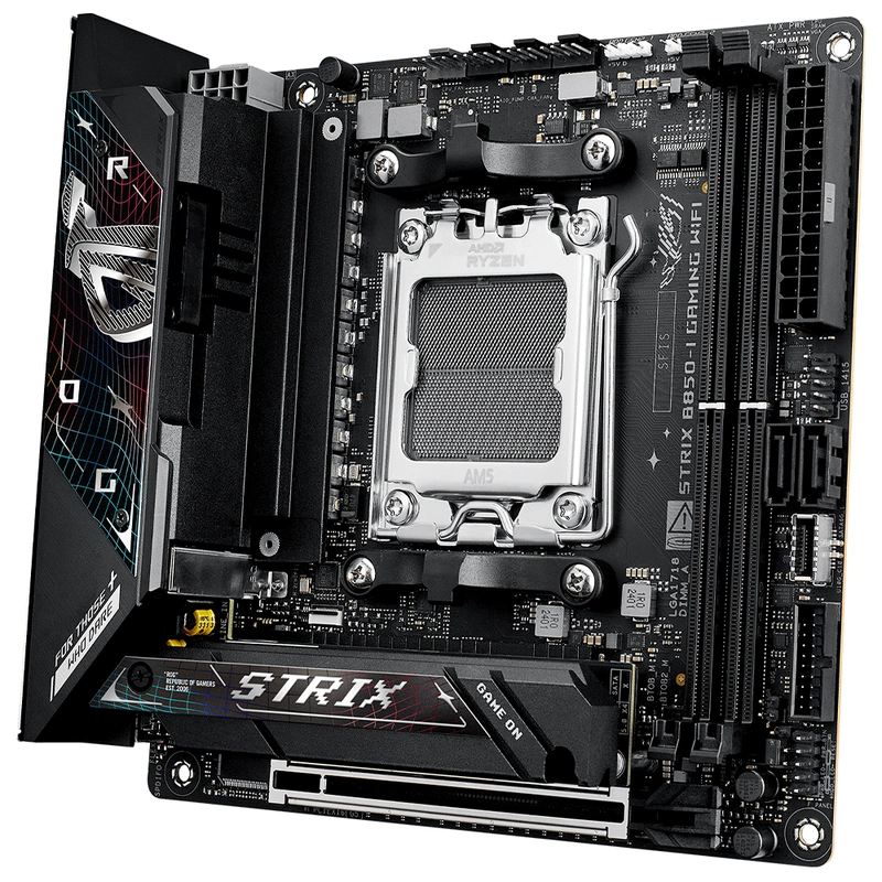 Placa Mãe ASUS ROG Strix B850-I Gaming Wi-Fi Socket AM5 DDR5 AMD B850 Mini ITX - Imagem 2