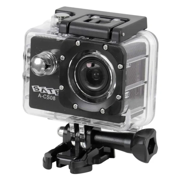 Câmera de Ação Satellite Sports A-CS08 FHD 1080p - Preto Enduro battery de 900 mAh