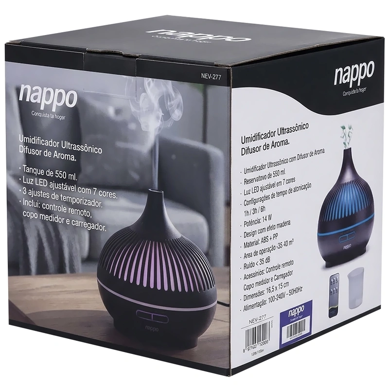 Umidificador Nappo NEV-277 Ultrassonico 550ML - Marrom NEV-227 Ultrassônico | 14W - Imagem 4