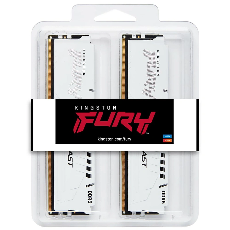 Memória RAM Kingston Fury Beast DDR5 64GB (2x32GB) 5600MHz - Branco (KF556C40BWK2-64) - Imagem 3