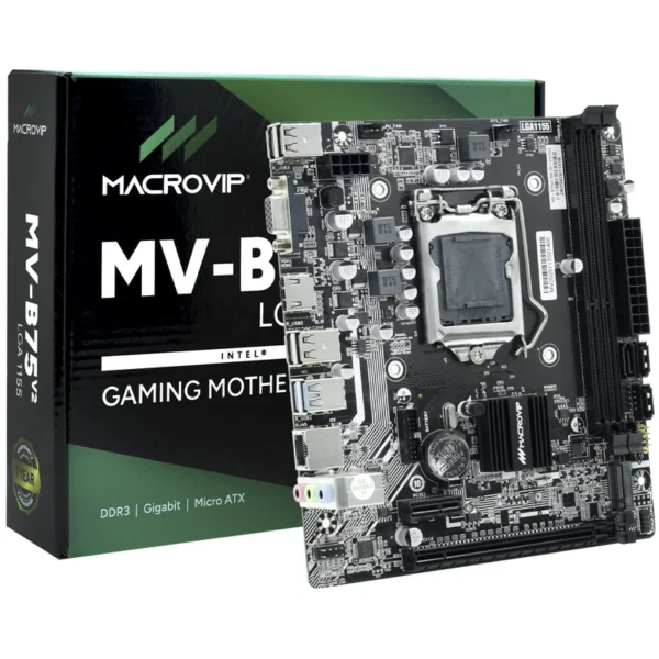 Placa Mãe Macrovip MV-B75V2 Socket LGA 1155 VGA DDR3 Intel B75 Micro ATX | 2 x SATA 2.0