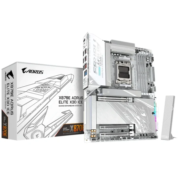 Placa Mãe Gigabyte X870E AORUS Elite X3D Ice Socket AM5 DDR5 AMD X870E