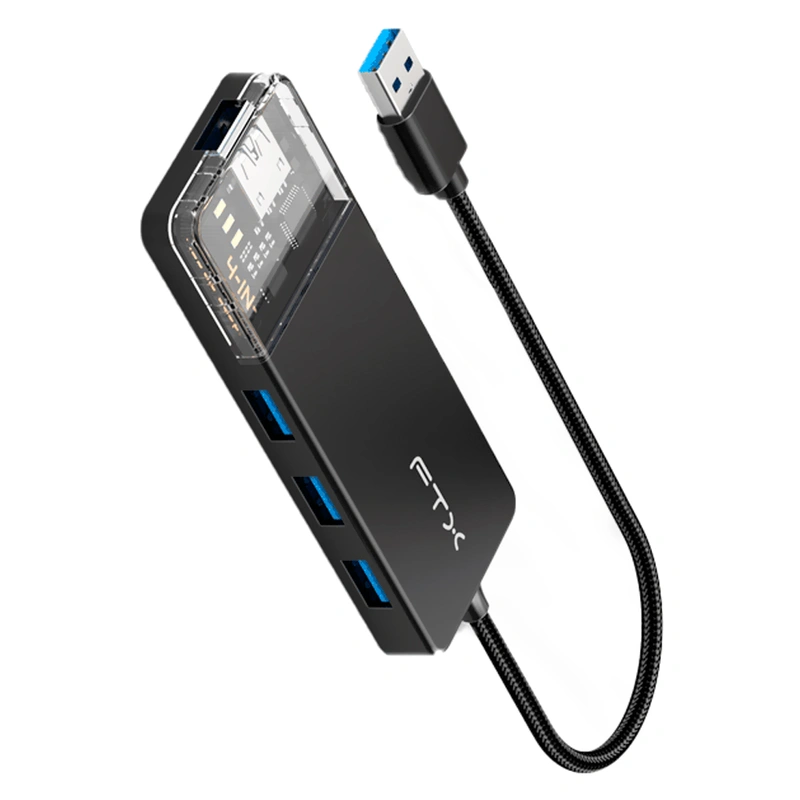 Hub USB 3.0 FTX CT-HUBT1-PB 4 Portas 4 USB 3.0 USB-C Fêmea - Cinza 115533 | Preto - Imagem 2