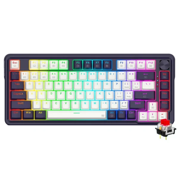 Teclado Gamer Mecânico Redragon K673WB-RGB-PRO UCAL Pro Mini Wireless RED Inglês Roxo