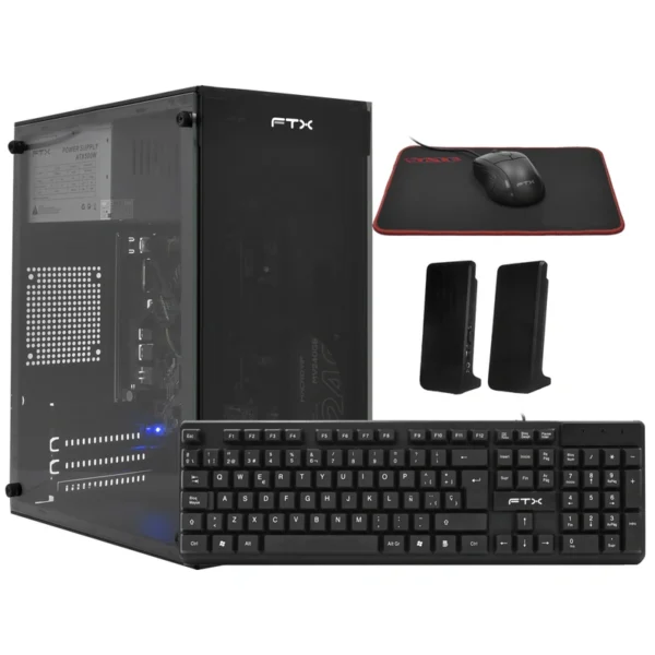 PC Montado Intel Core i3 2130 de 3.4GHz 8GB de RAM 240GB SSD + Kit Gamer - Preto