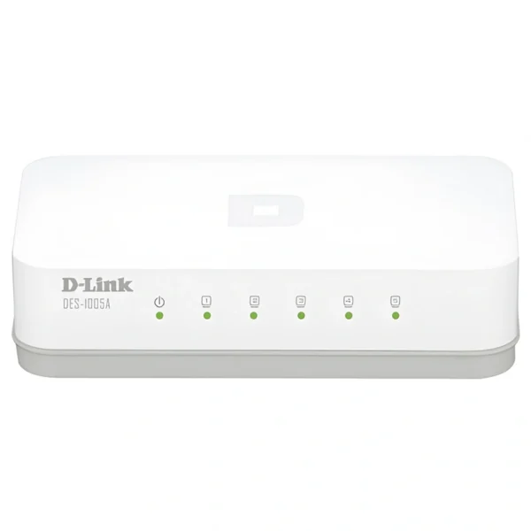 Hub Switch D-Link DES-1005A 5 Portas 10100MBPS | Branco | 5 portas Fast Ethernet 10 / 100