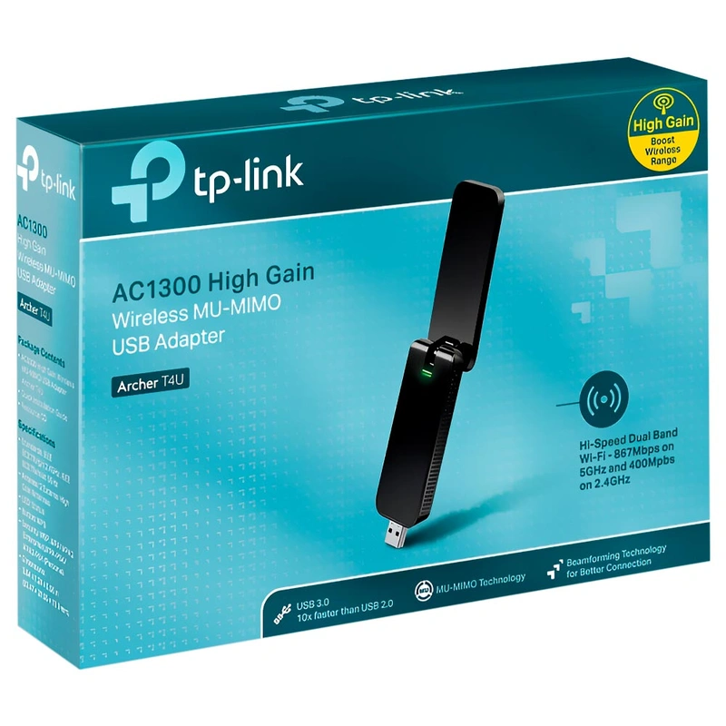 Adaptador Wi-Fi TP-Link Archer T4U USB Dual Band V3.0 2.4GHz 5GHz - 1300Mbps - Imagem 3