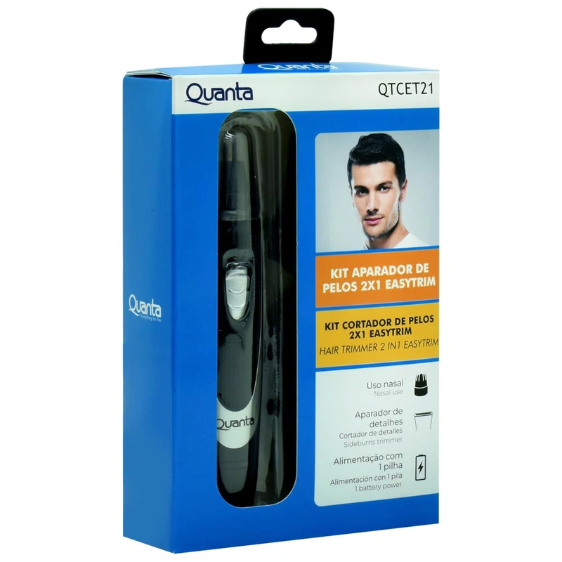 Depilador Nasal Quanta QTCET21 - Preto (Kit 2 em 1) - Imagem 3