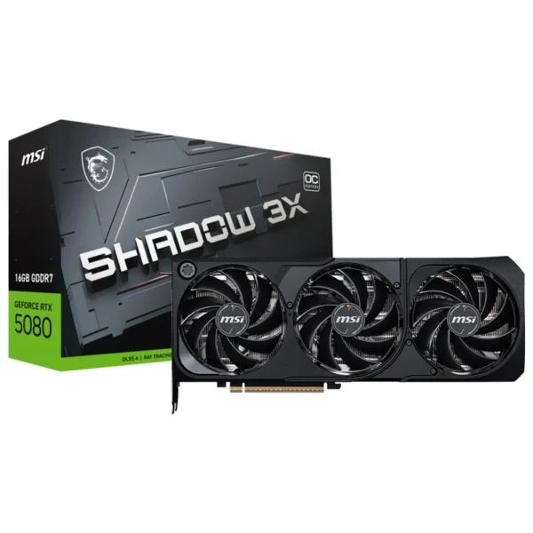 Placa de Vídeo MSI Shadow 3X OC 16GB GeForce RTX5080 GDDR7 - 912-V531-031 | 7680 x 4320