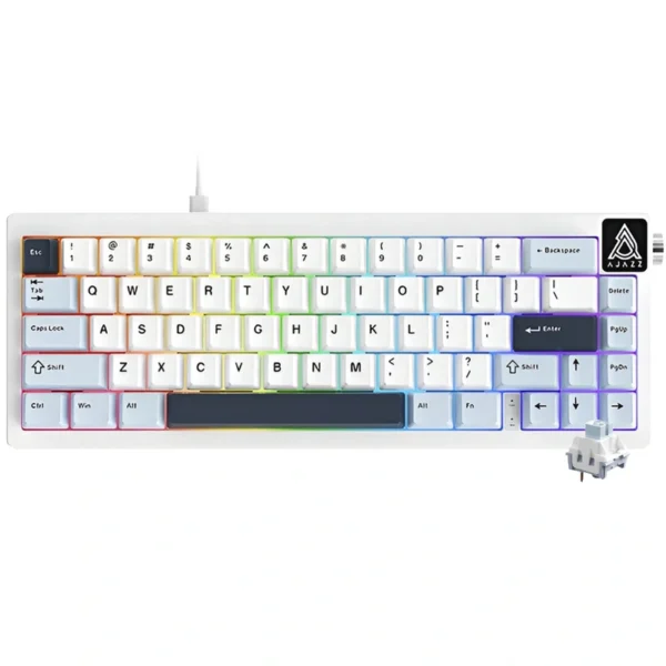 Teclado Gamer Mecânico Ajazz AK650 Nacodexx Mini USB RGB Sea Salt Inglês Azul (986468)