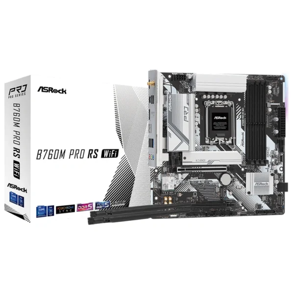 Placa Mãe ASRock B760M Pro RS Wi-Fi Socket LGA 1700 DDR5 Intel B760 Micro ATX