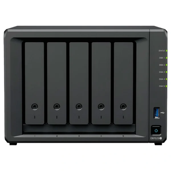 Servidor Nas Storage Synology DiskStation DS1525+ AMD Ryzen V1500B 2.2GHz 8GB RAM 5 Baias