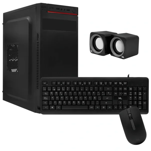 Gabinete Kit Mtek DK03 Fonte 500W Speaker Mouse Teclado Espanhol - Preto