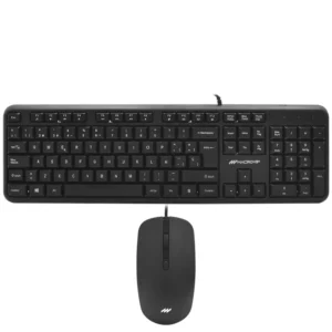 Teclado + Mouse Macrovip MV-MK200UB-SP USB Espanhol - Preto