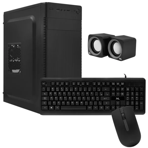 Gabinete Kit Mtek DK04 Fonte 500W Speaker Mouse Teclado Português - Preto