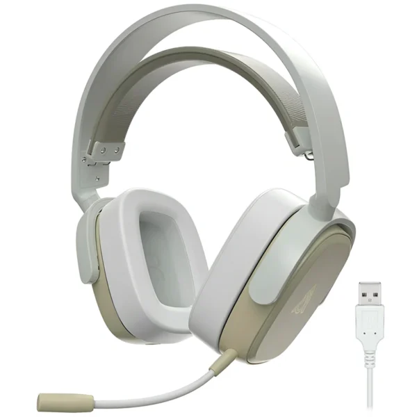 Headset Gamer Ajazz AHM09 Max Wireless - Cinza Branco (986956) PC USB Receiver de 2.4G