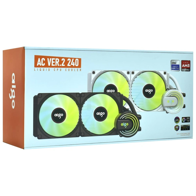 Water Cooler para Processador Aigo AC VER.2 240 ARGB 240MM - Branco - Imagem 2