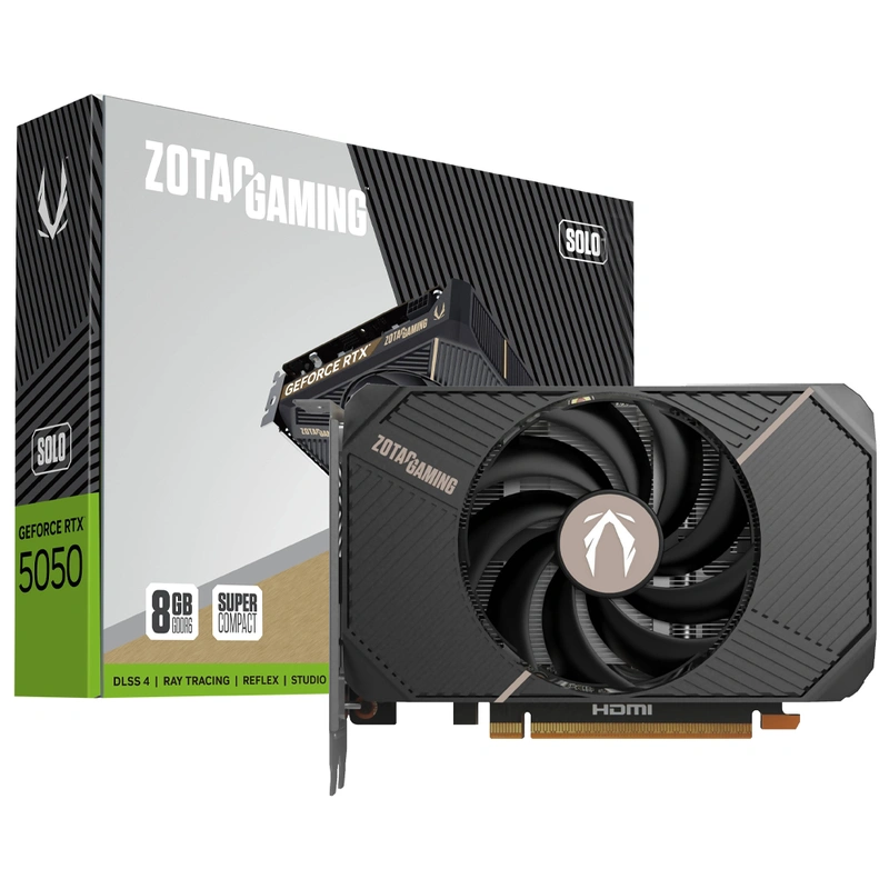 Placa de Vídeo Zotac Solo Gaming 8GB GeForce RTX5050 GDDR6 - ZT-B50500G-10L | 7680 x 4320