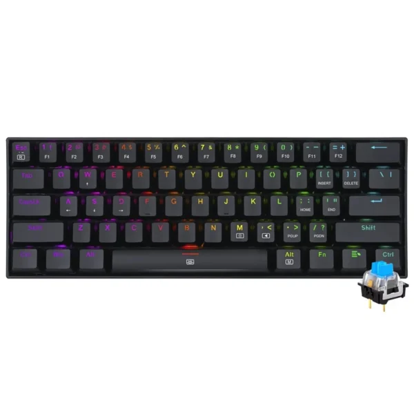 Teclado Gamer Mecânico Redragon K630RGB Dragonborn USB RGB Blue Inglês - Preto